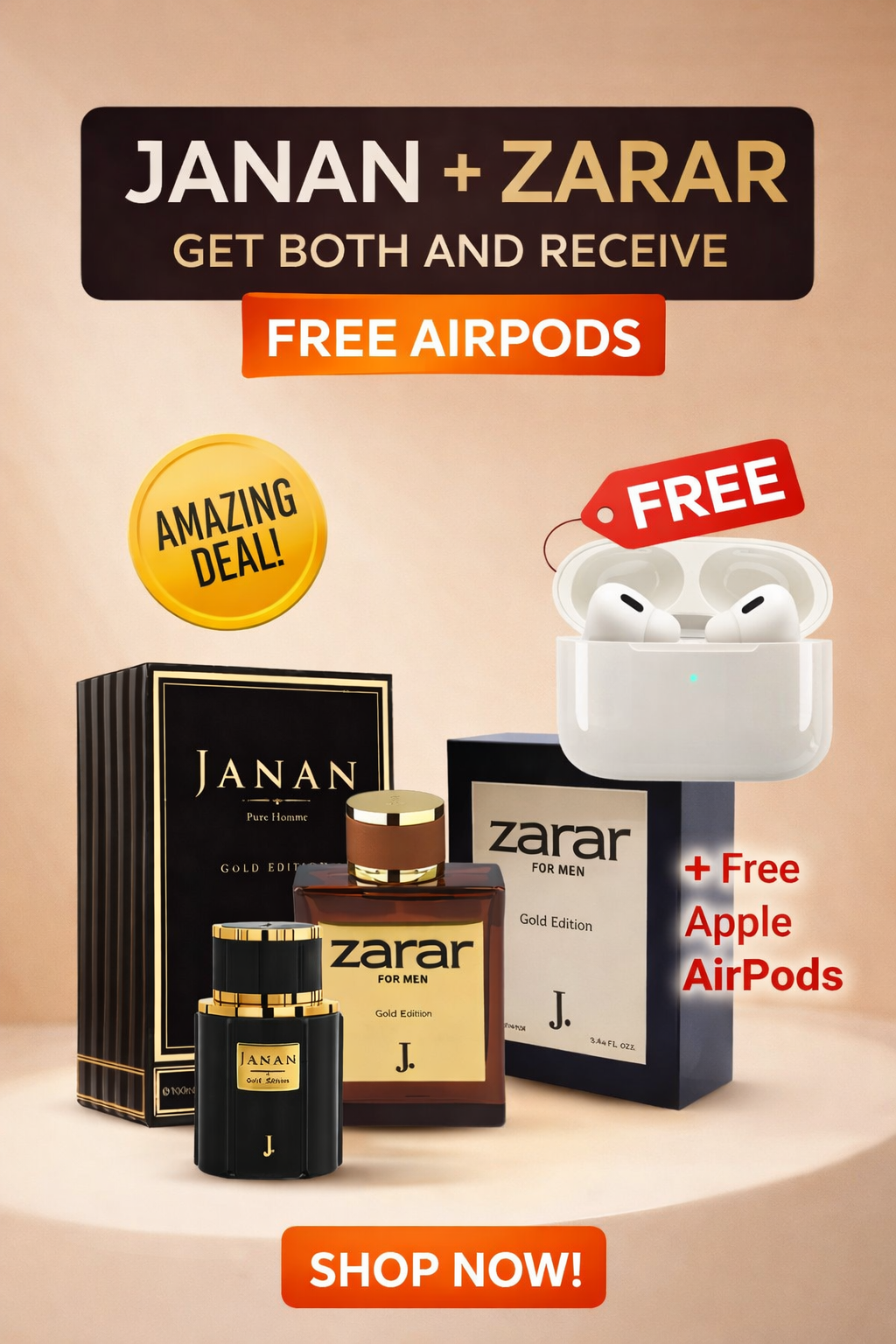 Luxury Fragrance Deal – Janan + Zarar with FREE AirPods 🎁