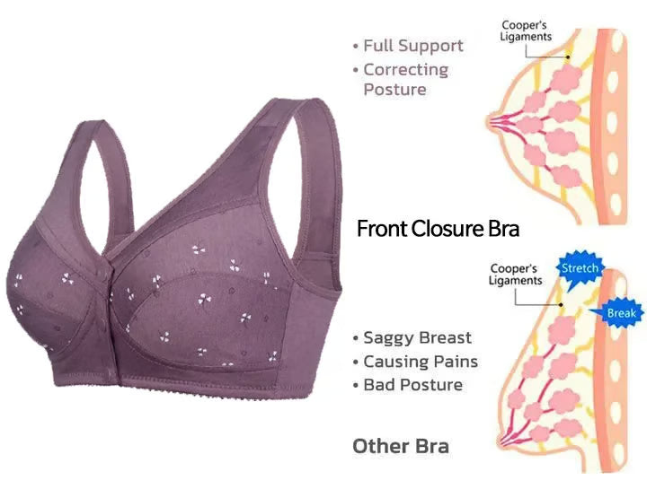 2025 New Anti Sagging Front Open Button Bra
